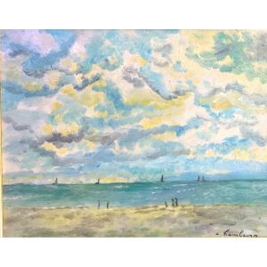 André Hamburg 1909-1999 Oil Deauville 1952 Normandy Museums 