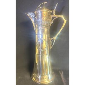 Large Art Nouveau Pitcher Wmf Jugendstil Viennese Secession Signed
