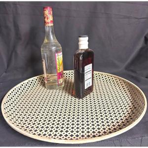 Mathieu Mategot 1910-2001 Round Tray Edition Artimeta 1950 45cm In Perforated Metal