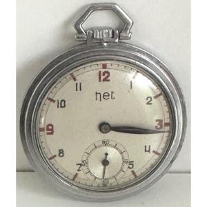 Net Art Deco Savonnette Functional Pocket Watch