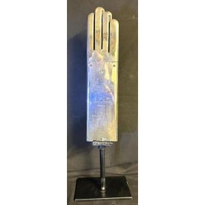 Unusual Glovemaker's Hand Surrealist Sculpture1940 Chromed Bronze  Shape Glove 