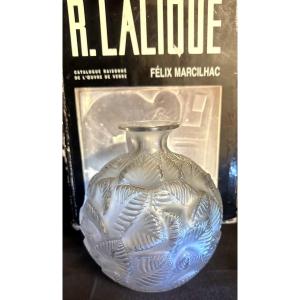 René Lalique 1860-1945 Ormeaux Vase In Satin Glass Signed And Referenced Art Deco