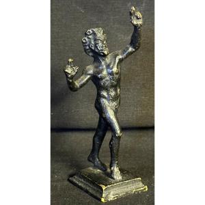 Bronze 19th Century Bacchus Or Dancing Faun God Of Wine From Ancient Pompeii