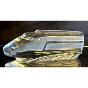 Daum Crystal Tgv Paperweight Signed Design Xavier Froissart In Very Good Condition