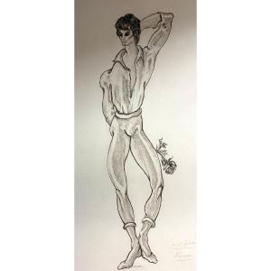 Rare Engraving Ballet Maurice Bejart Romeo And Juliet Alix Antoine Dance Germinal Casado 1966