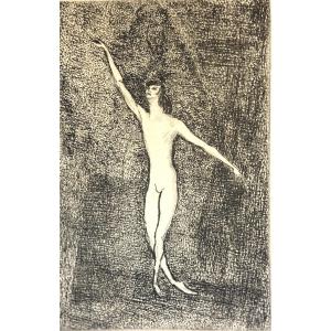 Maurice Bejart Dancer Ballet Sortilèges 1970 Drypoint By Alix Antoine Dance
