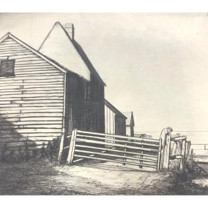 Alfred Richard Blundell 1883-1968 Rare Etching Artist's House Great Britain Suffolk