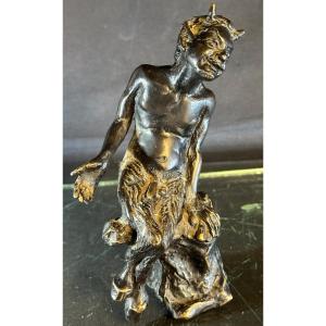 Devil Faun In Bronze XIXth Bacchus Eros Curiosa 