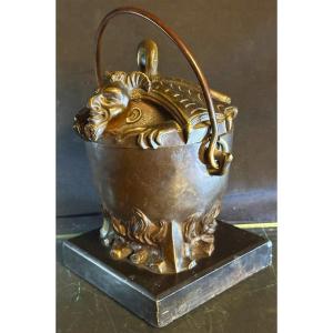 Important Bronze 19th Century Devil Empty Pocket Bat Wings Demon Lucifer Mephistofeles 