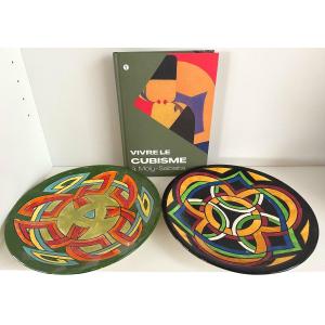 Moly Sabata 2 Plates Signed School Of Anne Dangar 25cm In Very Good Condition