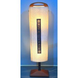 Designer Perspex And Teak Floor Lamp 1950 In Very Good Condition 