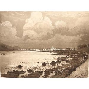 Joanny Drevet 1889-1969 Etching Pond De Caronte 1940 Berre Martigues Provence Signed