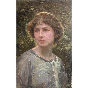 Oil Young Woman Edgard Maxence In Taste Frame Delft