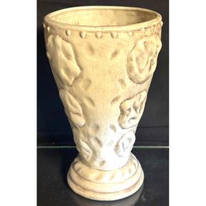 Albert Ferlay 1907-1996 Vallauris Ceramic Vase 1950 Signed 28cm