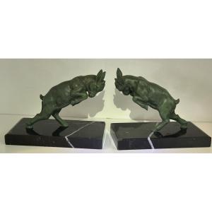 Pair Of Art Deco Leaping Goat Bookends Irénée Rochard In Taste1920 1930
