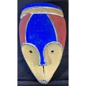 Antique African Miniature Polychrome Ceramic Passport Mask /1