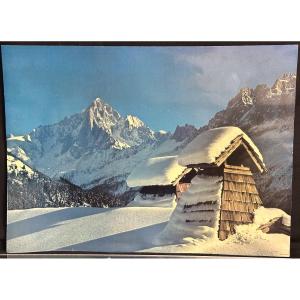 Pierre Tairraz 1933-2000 Large Photographic Reproduction Winter In The Mountains Mont-blanc
