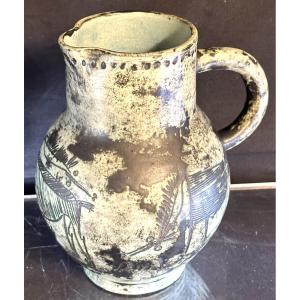 Jacques Blin 1920-1995 Signed Ceramic Potsu Pitcher In Very Good Condition