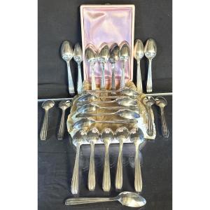 24 New Art Deco Coffee Spoons Never Used Goldsmith Sp