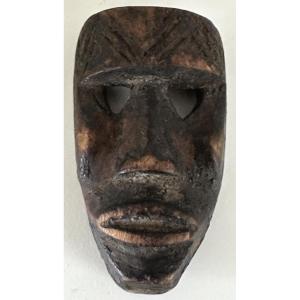 Antique Passport Mask, African Miniature In Natural Wood /5