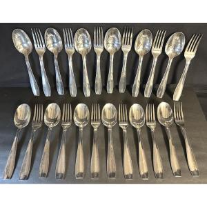 Christofle Model Atlas By Luc Lanel12 Art Deco Cutlery For Normandy Very Good Condition /3