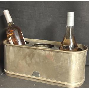 Triple Cooler For Champagne Or Wine In Silver Metal