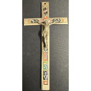 Old Micro Mosaic Cross 15.3cm Micromosaic Crucifix
