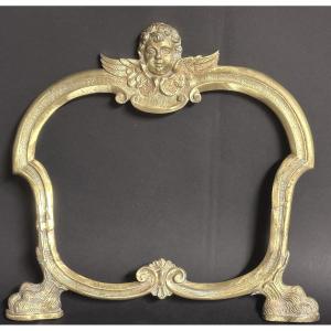 Rare Bronze Frame With Angel Decoration, Early 20th Century, Cherub