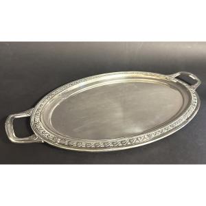 Oval Silver-plated Metal Serving Tray By Orfèvre Kayser Tableware