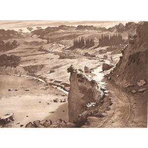 Joanny Drevet 1889-1969 Olivier Pond Castellan Cove Istres In Provence Lithograph 