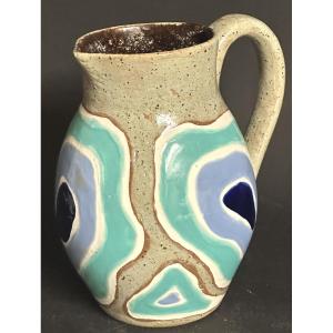 Rare Ricard Ceramic Pitcher Signed O. Congui In Very Good Condition.
