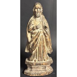 18th Century Carved Wooden Saint Statue 28cm In Good Condition