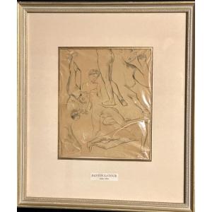 Henri Fantin Latour 1836-1904 Signed Pencil Drawing 7 Nudes