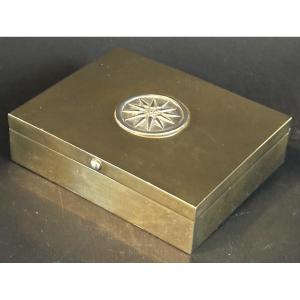 Greece Macedonia Silver And Brass Box Gift Box Offered By Minister 1994 In Very Good Condition 