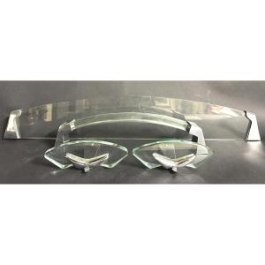 Max Ingrand For Fontana Arte Bathroom Set 1955 Referenced Glass And Chrome 