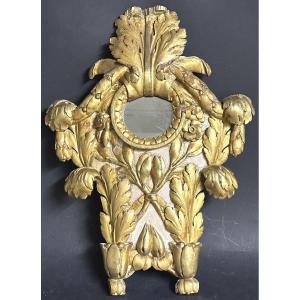 Large 18th Century Gilded Wood Mirror 55cm