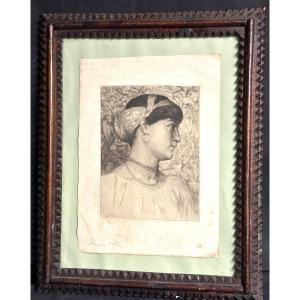 Thomas Riley Active 1856-1882 Roxana Lithograph In 1 Black Forest Frame