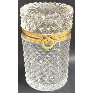 Le Creusot Crystal Box Early 19th Century Diamond Point Cut, In Very Good Condition 