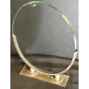 Art Deco Chrome-plated Metal Photo Frame And Glass, 1930