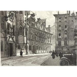 Joanny Drevet 1889-1969 Place Saint-andré 1933 Grenoble Place Du Tribunal Alpes Dauphiné