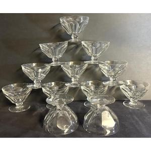 Baccarat Talleyrand Model 10 + 2 Harcourt-signed Crystal Champagne Coupes /2