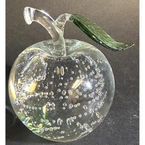 Murano Sulfide Apple Paperweight