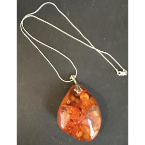Important Baltic Amber Necklace With Chain. From The Collection Of A Jeweler/goldsmith In Ardèche. /3