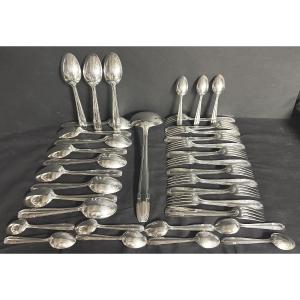 1930s Art Deco 36-piece Flatware Set By Silversmith Dixi In Very Good Condition