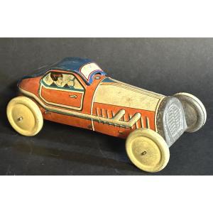 Memo Racing Car No. 908 In Lithographed Tinplate Toy In Very Good Condition /12
