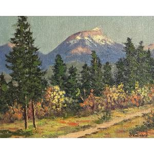 Lucien Quenard 1902-1995 Oil Painting Chamechaude View Of St Eynard Chartreuse Alps Grenoble 