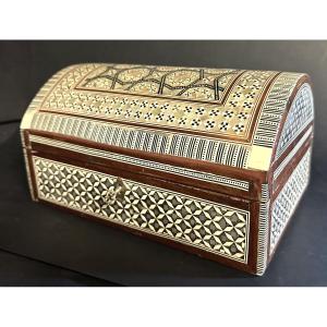 Mother-of-pearl Marquetry Jewelry Box From Syria Or Egypt