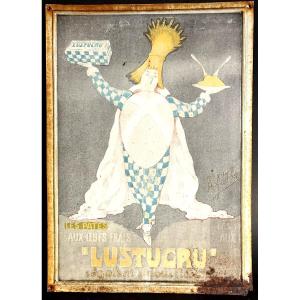 Rare Tin Sign Lustucru Pasta 1920 Cartier Millon Grenoble Advertisement Paul Mohr Lithograph