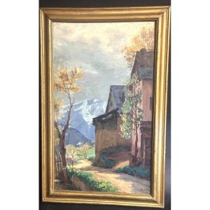 Hippolyte Mouthier 1880-1975 Oil Taillefer 1934 Mountains