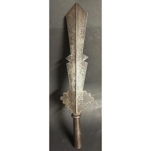 Antique Halberd Or Partisan Point 19th Century Or Earlier, 55cm, Wrought Iron Weapon